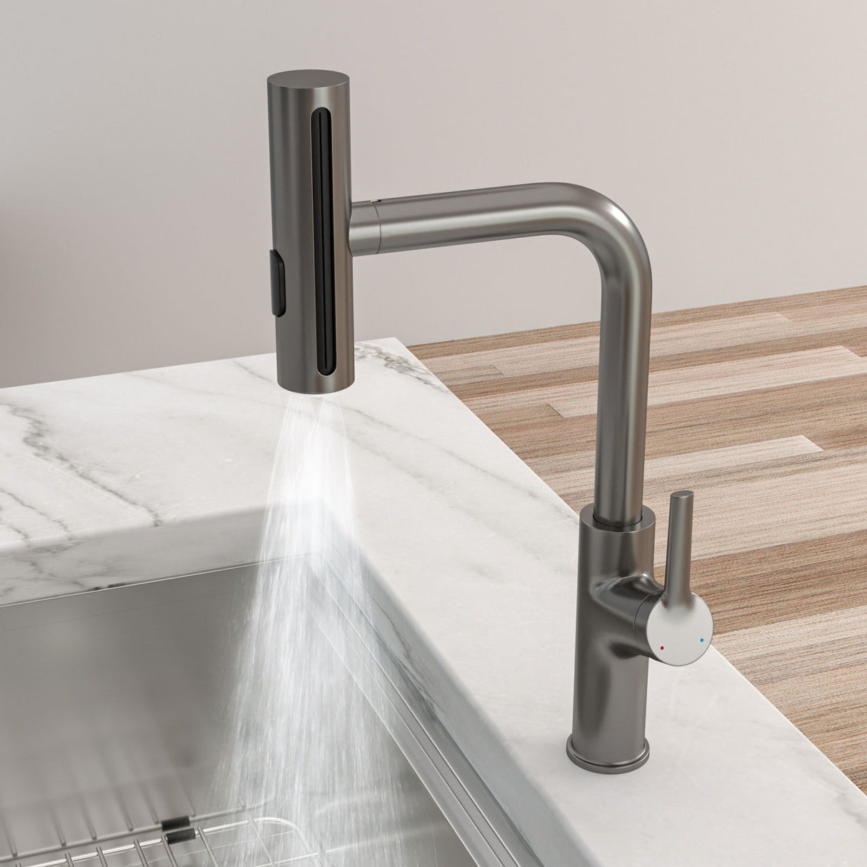 360° Pull Down Kitchen Faucet With 4 Spray Modes