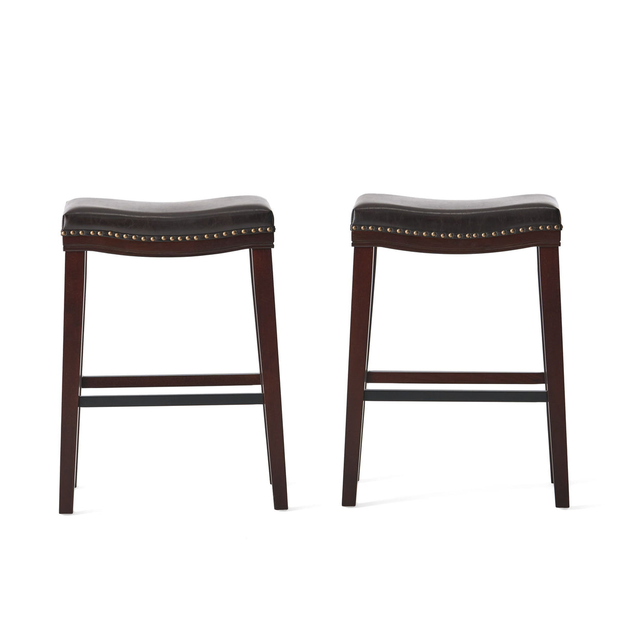 Elegant Saddle Stool With Curved Seat Comfort - Brown