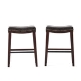 Elegant Saddle Stool With Curved Seat Comfort - Brown