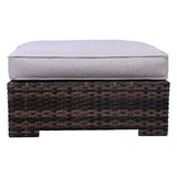 Wide Hand Patio Sectional With Cushions - Brown