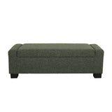 Textured Fabric Ottoman Bench With Hinged Lid