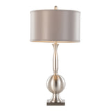 Joan - Contemporary Table Lamp (Set of 2) - Nickel / Gray Satin