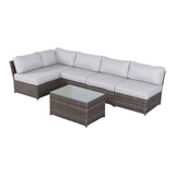 Comfortable Modern Patio Rattan Sectional Set With Cushions