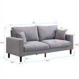 Modern Upholstered 3 Seat Sofa, High Resilience