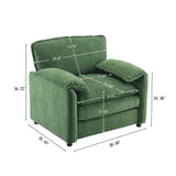 Oversized Reading Armchair With Thick Cushions, High Back Support