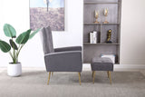 Modern Accent Chair With Ottoman, Comfy Armchair For Living Room
