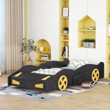 Race Car Shaped Platform Bed With Wheels And Storage