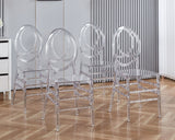 Dining Chair, Plastic Seat, Welding Chair (Set of 4) - Transparent
