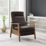 Asher - Modern Push Back Recliner With Wood Arms