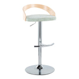 Grotto - Contemporary Adjustable Barstool, Swivel With Rounded T Footrest (Set of 2)