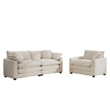 Elegant Corduroy Oversized Sectional Sofa Set With Deep Seats And Flexible Layout
