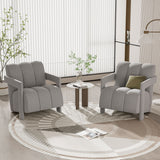 Modern Minimalist Leisure Armchair With L Shaped Armrests