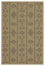 Earth - 7'10" X 10'3" Indoor, Outdoor Area Rug - Natural / Black