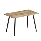 Modern Minimalist 47" Wood Dining Table With Metal Legs For 4 - Wood