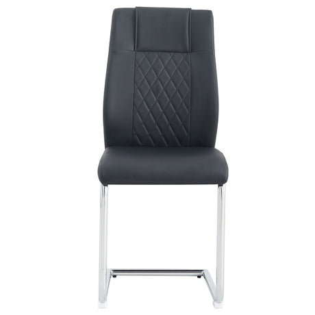 Modern Dining Chairs With Padded Seat, Metal Legs