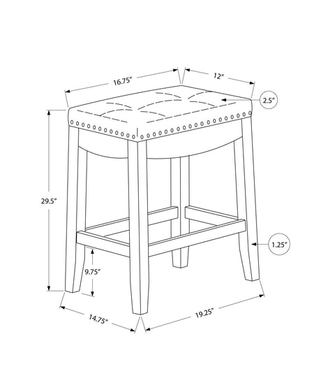 Comfortable Bar Stool, Bar Height, Saddle Seat, Transitional (Set of 2)