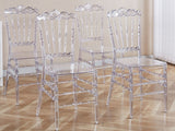 Dining Chair With Plastic Seat, Welding Chair (Set of 4) - Transparent