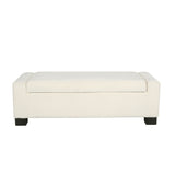Textured Fabric Ottoman Bench With Hinged Lid