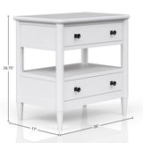 Open Nightstand With 2 Drawers