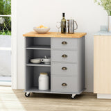 Yohaan - Contemporary Kitchen Cart With Wheels