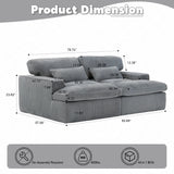 Double Chaise Lounge Chair, Oversized Upholstered Sleeper Cloud Couch