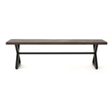 Modern Aluminum Outdoor Dining Bench With X Base