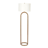 Vivid - Ring Base Floor Lamp With Large Drum Shade - Antique Brass / White