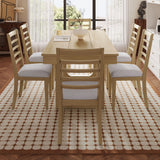Extendable Dining Set, Farmhouse Extendable Table With Upholstered Chairs