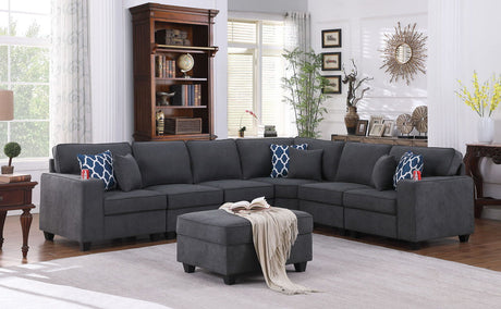 Cooper - Sectional Sofa With Ottoman And Cupholder