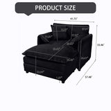 Oversized Chair With Movable Ottoman, Soft Upholstered Lounge Chair