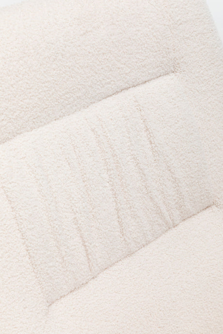 Rocking Chair Nursery, Teddy Upholstered Glider Rocker With High Backrest, Reading Chair Modern Rocking Accent Chairs Glider Recliner For Living Room - Cream