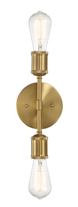 Reverie - Double Lights Bathroom Wall Sconce Over Mirror - Clear / Gold