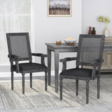 Elegant French Country Style Dining Chair With Cane Backrest