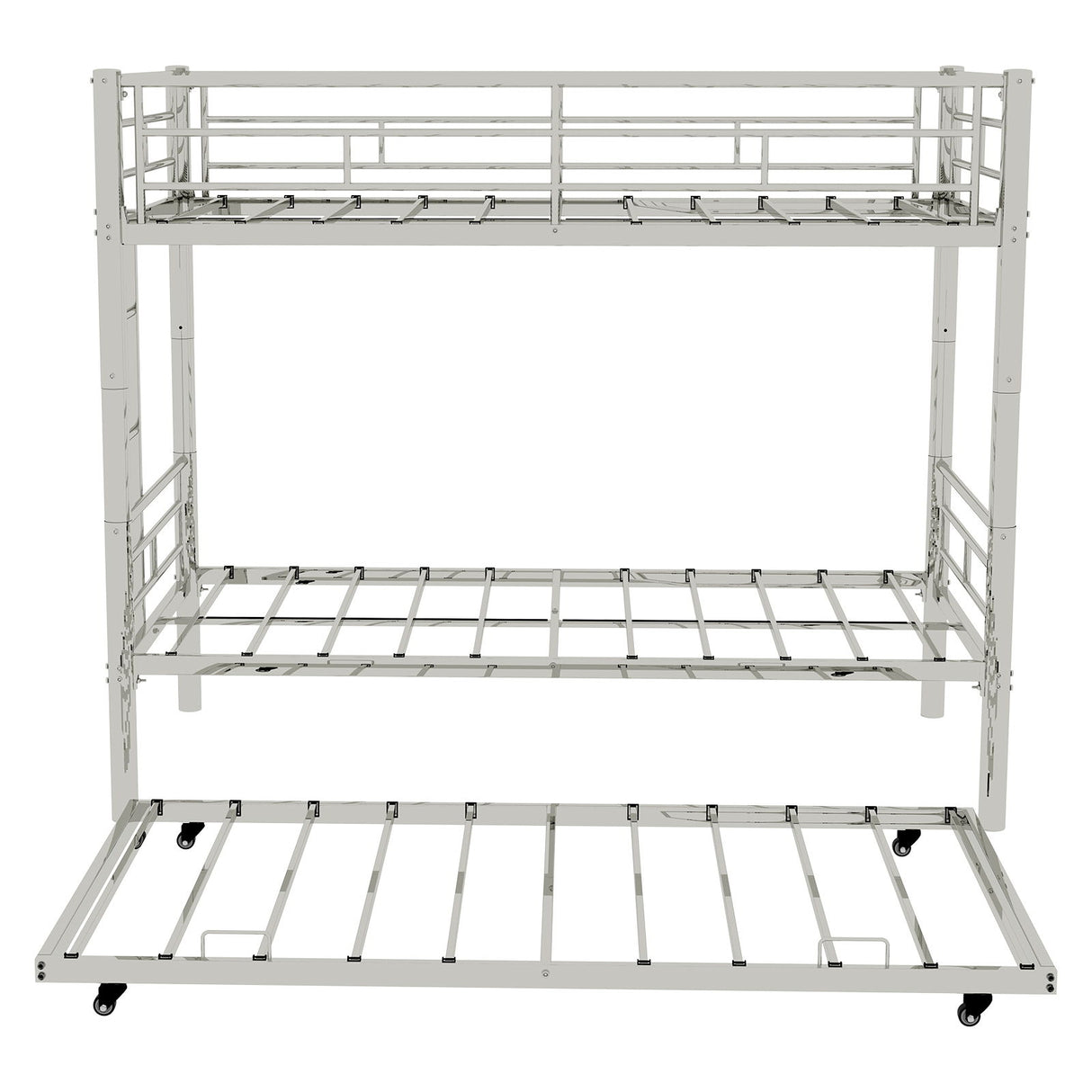 Bunk Bed For Kids, Convertible Frame With Ladders & Guardrail