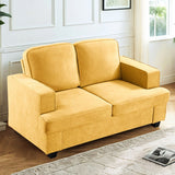 Modern Loveseat, Comfortable 2 Seater Couch With Deep Seating, Loose Back Cushions, Wide Arms