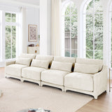 Elegant Sofa With Ergonomic Design And Lumbar Pillows