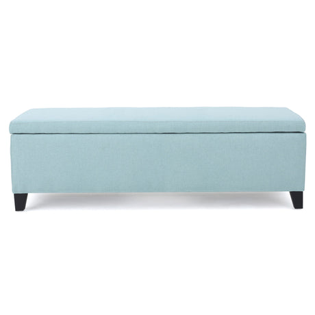 Contemporary Storage Ottoman Bench With Polyester Upholstery