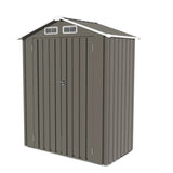5 X 3 Ft Compact Metal Outdoor Storage Shed With Pitched Roof, Lockable Door - Gray