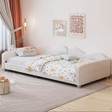 Upholstered Daybed, Sherpa Fabric Sofabed With Cloud-Shaped Backrest