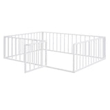 Metal Floor Bed Frame With Fence And Door