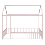Metal Bed House Bed Frame With Fence