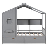 Modern Design House Bed With Storage Shelf