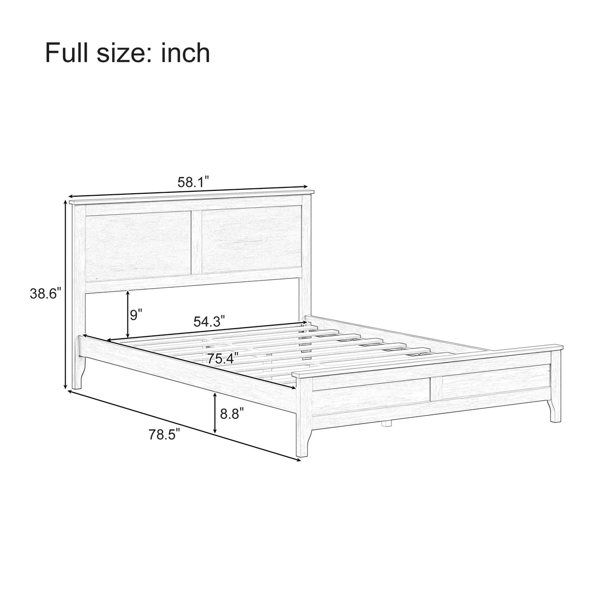Modern Solid Wood Platform Bed