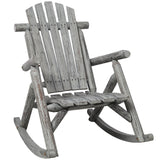Durable Wooden Porch Rocker, Fir Log Rocking Chair
