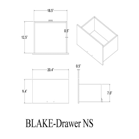 Lively - Nightstand With Glitter Detail And Thick Bar Handle Hardware - Black