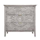 3 Drawer Cabinet, American Furniture, Suitable For Bedroom, Living Room - Light Gray