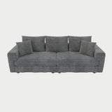 Plush Corduroy 4 Seat Sofa, Modern Comfy Upholstered Sofa Cloud Couch, Deep Seat Couches With Soft Pillows
