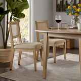 Modern Armless Dining Chair With Cane Back (Set of 2)