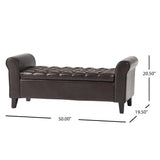 Hayes - Contemporary Armed Storage Bench With Button Tufting And Rolled Arms