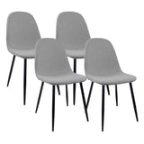 Modern Accent Dining Chairs Upholstered Seat, Metal Legs (Set of 4)